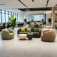 Ensemble de canapés de bureau modernes en velours, personnalisables, pour zone de réception, vente en gros OEM, fournisseur d'usine, hall d'hôtel