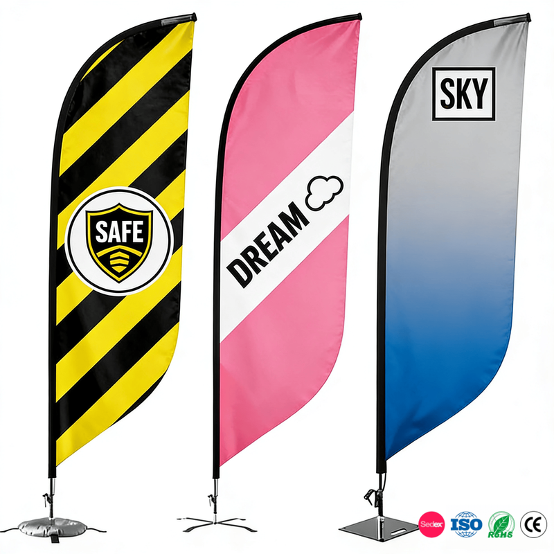 Customized Promotional Polyester Feather Flags Teardrop