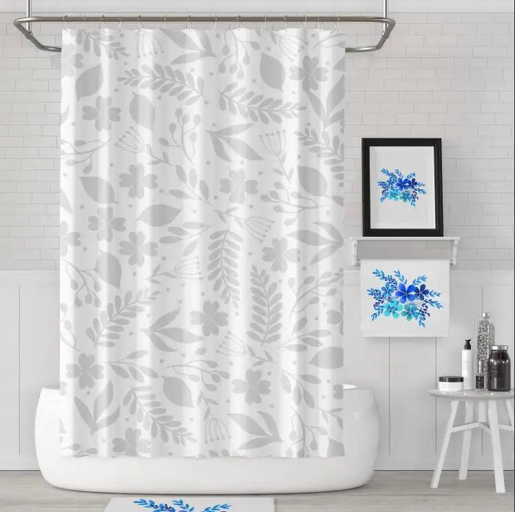 3D Printed Accept Custom Color Printed Shower Curtain Design Shower Curtain