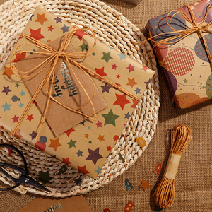 Nuevo diseño de papel de regalo de impresión Kraft de cumpleaños 43*300 cm papel de regalo Kraft - Product Image 5