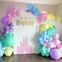 Kit d'arche de ballons de 174 pièces, macaron, couleurs assorties, printemps, pour la décoration de fête de naissance, de mariage, d'anniversaire, guirlande de ballons