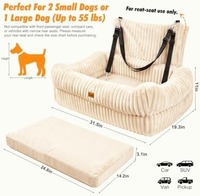 Lit de voyage pour animaux de compagnie de luxe moderne en coton rembourré pour siège arrière avec housse lavable et utilisation en extérieur
