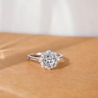 Bagues pour dames personnalisées avec le dernier design Bague de mariage Moissanite en diamant de laboratoire de promesse de Noël en argent 925 pour filles