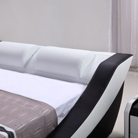 Meubles de chambre à coucher au design italien moderne, lit de luxe, cadre en bois massif, lit King Size de 1.8m