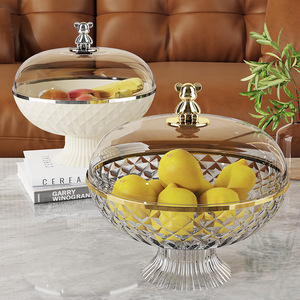 Gros Grands plateaux de fruits pour la table basse de salon à la maison, bol de fruits luxueux pour exposer des bonbons et des collations. - Product Image 1