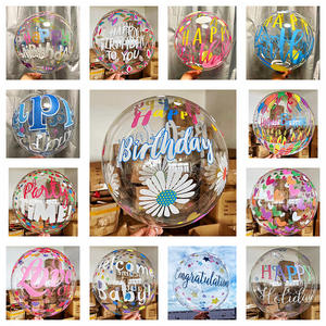 Ballon Bobo à hélium imprimé de 20 pouces, Transparent et rond pour décorations de fête d'anniversaire, tendance <span class=keywords><strong>2023</strong></span> - Product Image 6