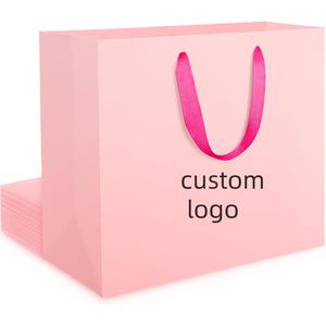 Bolsas de compras de papel de regalo de embalaje de Boutique de ropa mate con asa de cinta de lujo personalizada con impresión de logotipo - Product Image 1