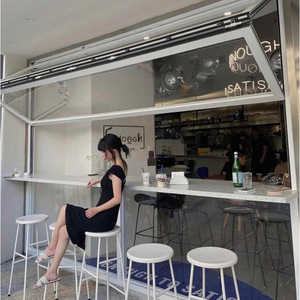 หน้าต่างอลูมิเนียมอัลลอยพับได้ เปิดแนวตั้ง ดีไซน์มินิมอล สำหรับร้านอาหาร คาเฟ่ ร้านน้ำชา - Product Image 2