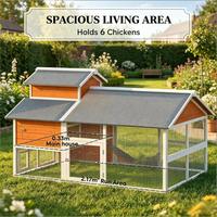 Poulailler Moderne en Bois de Pin Massif Écologique MQ - Design Carré Durable avec Porte Coulissante Horizontale pour Toutes les Saisons