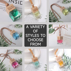 도매 사용자 정의 로고 미니 공기 청정기 나무 에센셜 오일 아로마 테라피 유리 자동차 냄새 제거 액체 향수 - Product Image 2