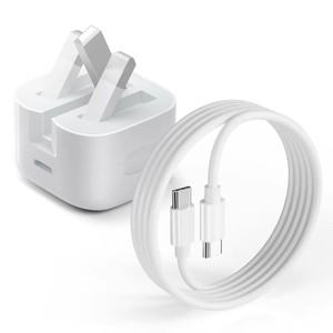 Type-<b>c</b> Charger UK Plu with Charging Cable <b>Usb</b> Type <b>c</b> <b>Usb</b> <b>c</b> Block Fast Cell Phone Wall <b>Adapter</b> 20w for Phone 15 16 17 - Product Image 1