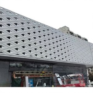 Panneaux décoratifs perforés en aluminium modernes et personnalisés pour hôtels et façades métalliques de bâtiments, panneaux extérieurs découpés au laser - Product Image 2