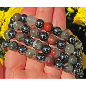 Nouveau 8mm Pierres Naturelles De Guérison Perles De Cristal Soulagement De La Douleur Du Stress Africain Bloodstone Heatite Bracelets - Product Image 2