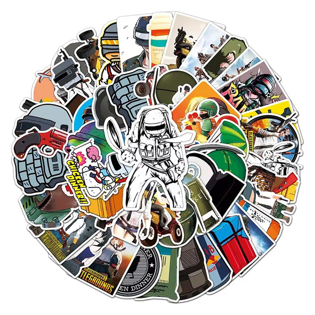 Cool Waterproof Cartoon Game Vinyl Stickers for Shooting Game Fans Skateboard Laptop Water Cup DIY Decoration