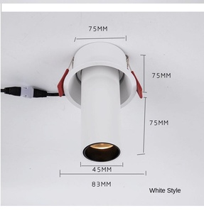 Alpha Lighting 10W Plafonnier Anti-éblouissement Réglable Rondelle Murale Encastré Sans Garniture Spot d'Hôtel - Product Image 1