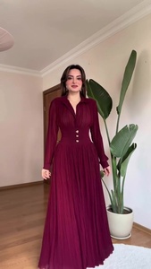 Nueva Colección Primavera 2026: Vestido <span class=keywords><strong>Elegante</strong></span> y Sofisticado de Manga Larga con Cintura Definida y Falda Plisada con Botones para Mujer - Product Image 6