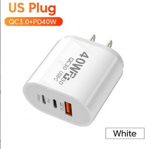 40W Dual PD + <b>USB</b> Fast Charger EU/US Standard <b>Plug</b> Portable <b>Plug</b> 1 <b>USB</b> 2 PD Fast <b>Charging</b> Phone Wall Charger Adapter - Product Image 2