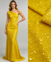 Tissu en tulle jaune or premium entièrement recouvert de paillettes, en stock, plusieurs couleurs, livraison rapide, robe de soirée formelle
