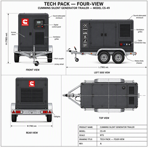 Groupe électrogène diesel Weichai Cummins 22kW 40kW 100kW 120kW, refroidissement par eau, triphasé 50Hz/60Hz, générateur de secours multi-puissance - Product Image 4