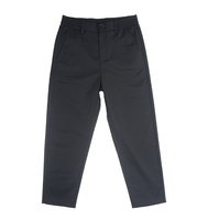 Pantalon en sergé noir pour homme, coupe droite, taille élastique, passants de ceinture, poches obliques, décontracté, marque privée, vente en gros