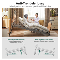 IEC60601 Hochwertiges Multifunktionales Elektrisches Klinikbett Krankenhaus Medizinisches Pflegebett für Senioren 5-Rad-Medizinbett mit Rollen