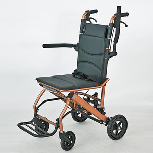 Foldable Lightweight Wheelchair For Elderly <b>Small</b> Manual Mobility Scooter Portable Travel Use With U Brake - Product Image 1
