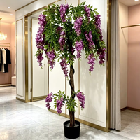 Fleurs artificielles de glycine bicolores pour mariage, décorations florales pour maison et bureau, arrangements floraux intérieurs et extérieurs