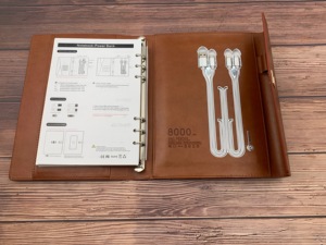 Tout nouveau carnet <span class=keywords><strong>de</strong></span> notes en cuir PU véritable A5 pliable personnalisé et élégant avec banque d'alimentation pour cadeau <span class=keywords><strong>de</strong></span> noël d'affaires - Product Image 3