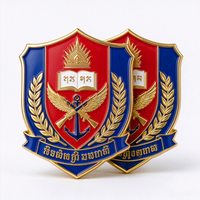 Badges en métal plaqué or personnalisés sans minimum de commande, découpés et imprimés, pour cadeaux de célébration et collection
