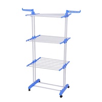 Séchoir à linge mobile multifonctionnel, séchoir à serviettes, séchoir à linge pliable pour le sol, double poteau, support de suspension