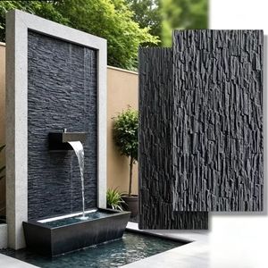 Panneau mural en <span class=keywords><strong>pierre</strong></span> artificielle PU, imperméable, léger, revêtement mural extérieur, pierres pour la décoration de la maison - Product Image 1