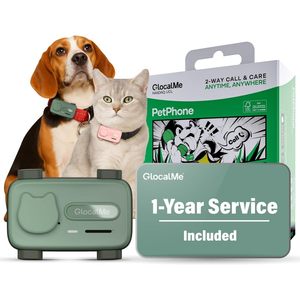 GlocalMe PetPhone เครื่องติดตามสัตว์เลี้ยงพร้อมบริการ 1 ปี ระบบ GPS ในตัว โทรได้สองทางสำหรับสุนัขและแมว - Product Image 1