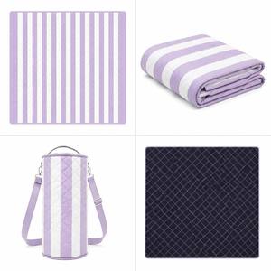 Couverture <span class=keywords><strong>de</strong></span> pique-nique pliable imperméable, matelassée double face, tapis d'extérieur avec sac <span class=keywords><strong>de</strong></span> transport, tapis <span class=keywords><strong>de</strong></span> camping rayé portable pour la <span class=keywords><strong>plage</strong></span> - Product Image 2
