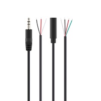 Câble audio auxiliaire à extrémité à souder mono stéréo TRS TRRS à 4 pôles 3.5mm mâle à extrémité ouverte fil nu