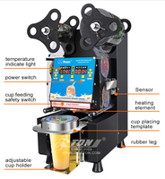 ETON Machine automatique à sceller le thé à bulles 95/90,95/75mm de diamètre magasin de thé à bulles machine à sceller les tasses machine à sceller les tasses m