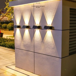 Projecteur mural solaire LED carré en acier inoxydable, étanche, pour jardin, paysage, villa, balcon, clôture - Vente en gros - Product Image 4