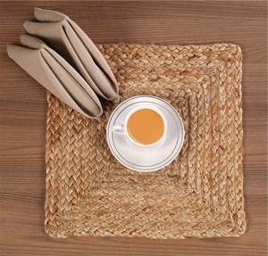 Sets <span class=keywords><strong>de</strong></span> dessous-<span class=keywords><strong>de</strong></span>-plat et <span class=keywords><strong>de</strong></span> sous-verres ronds, dessous-<span class=keywords><strong>de</strong></span>-plat en osier tressé, dessous-<span class=keywords><strong>de</strong></span>-plat en <span class=keywords><strong>jute</strong></span> et en <span class=keywords><strong>toile</strong></span> <span class=keywords><strong>de</strong></span> <span class=keywords><strong>jute</strong></span>, ensemble <span class=keywords><strong>de</strong></span> 4, lavable, en coton, ovale, 6 porte-gobelets - Product Image 2