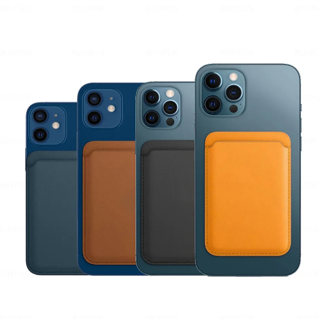 PU Leather Magnetic Card Holder Wallet for iPhone 15 14 13 12 Series Small Minimalist Mobile Phone Case