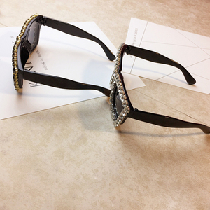 Gafas De <span class=keywords><strong>Sol</strong></span> cuadradas irregulares para mujer, gafas De <span class=keywords><strong>Sol</strong></span> De moda ostentosas De diseñador De marca para mujer, gafas De <span class=keywords><strong>Sol</strong></span> curvas De gran tamaño para fiesta - Product Image 4