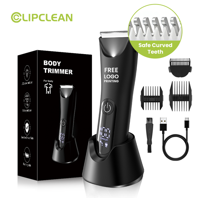 Waterproof Mute Body Hair Trimmers Shaver for Men Ball Trimmer for Groin Pubic Replaceable Ceramic Blade Groomer Electric Razor