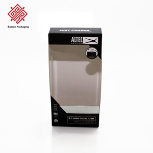 Baoren Custom CMYK Transparent Clear Window Packaging Grey Board Electronics Box Rectangle Cardboard Multi Charging Cable Boxes - Product Image 3
