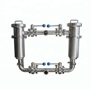 Sanitaire en acier inoxydable filtre à eau <span class=keywords><strong>logement</strong></span> avec double angle type crépine et <span class=keywords><strong>vannes</strong></span> papillon - Product Image 1