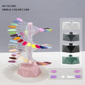 Nuancier portable professionnel 60 couleurs en spirale circulaire pour ongles – Échantillons de couleurs et bâtonnets de présentation - Product Image 1