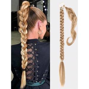 Extensions de cheveux tressés Yax, queue de cheval à enrouler, 22 24 28 30 32 36 40 pouces, blond, pour femmes, style Miss 1 - Product Image 1