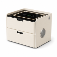 Table de chevet intelligente avec station de charge sans fil, haut-parleur Bluetooth, lumière LED, 2 tiroirs, table de chevet pour chambre moderne