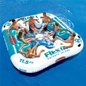 Usine de vente en gros, île flottante gonflable pour 8 personnes, glacière pour piscine de lac Tropical, rivière, radeau de natation, salon flottant - Product Image 1