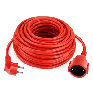 Kabel ekstensi Strip daya 16A Uni Eropa outlet 4000w listrik Schuko 1.0mm merah dalam ruangan luar ruangan steker soket Teknik