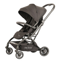 Poussette XCD de luxe 4-en-1 en alliage d'aluminium rose, style français, pliable et compacte, siège auto, 20 kg, 0-3 ans