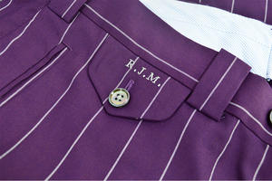 Costume d'affaires classique pour homme, coupe ajustée, 2 pièces, sur mesure, en laine, imperméable, anti-froissement, grande taille, plissé, simple boutonnage - Product Image 5