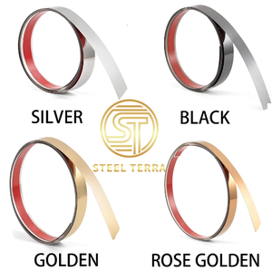 Moderno Autoadhesivo 8K Espejo Acabado Acero Inoxidable Tira Plana <span class=keywords><strong>Pared</strong></span> Techo Decoración Muebles Metal Embellecedor <span class=keywords><strong>Molduras</strong></span> Producto - Product Image 3